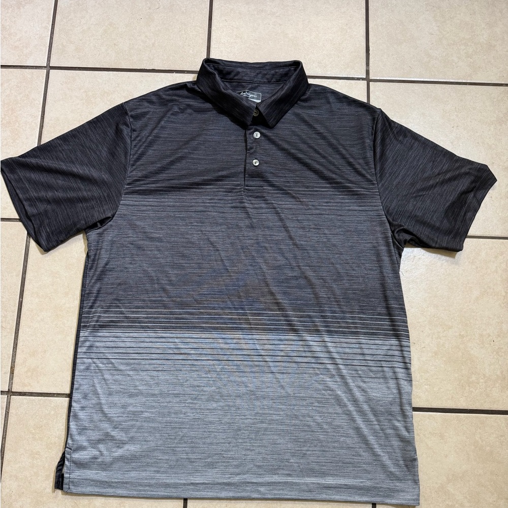 Hogan Men's Black to Gray Gradient Polo